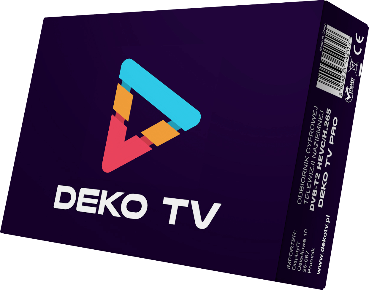 DEKO Dekoder DEKO TV PRO (Tuner DVB-T2) - Dekoder DEKO TV PRO. Odbierz wszystkie kanały DVB-T2 HEVC w FullHD. Uniwersalna kompatybilność i funkcje PVR. Idealny wybór dla każdego telewizora!