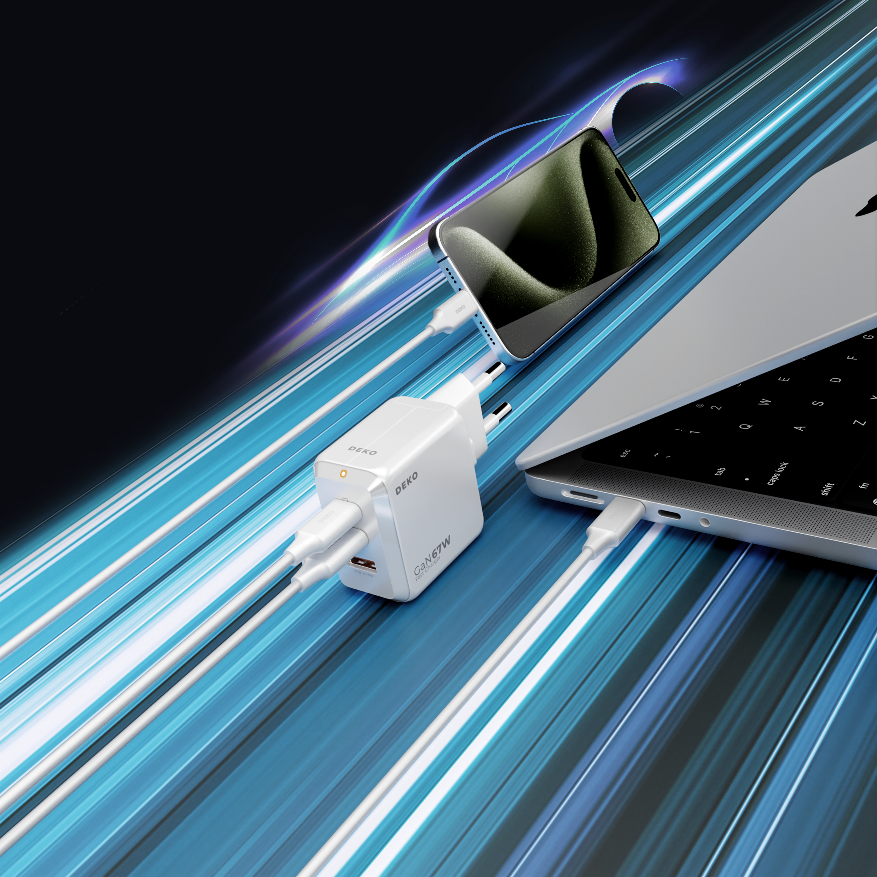 DEKO_67W_GaNFast_Fast_Charging_White.png - DEKO ELECTRONICS
