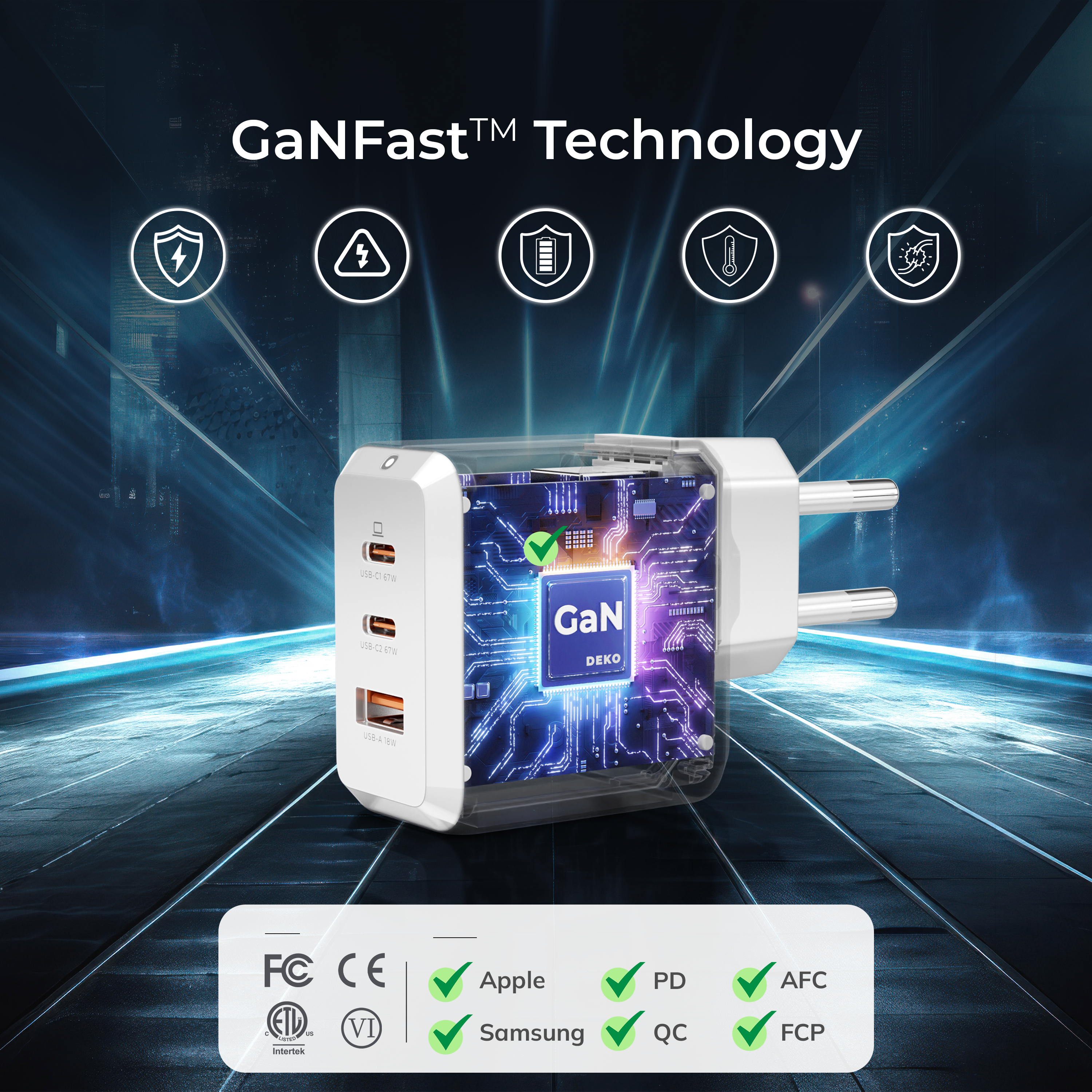 DEKO_67W_GaNFast_Technology_White.png - DEKO ELECTRONICS