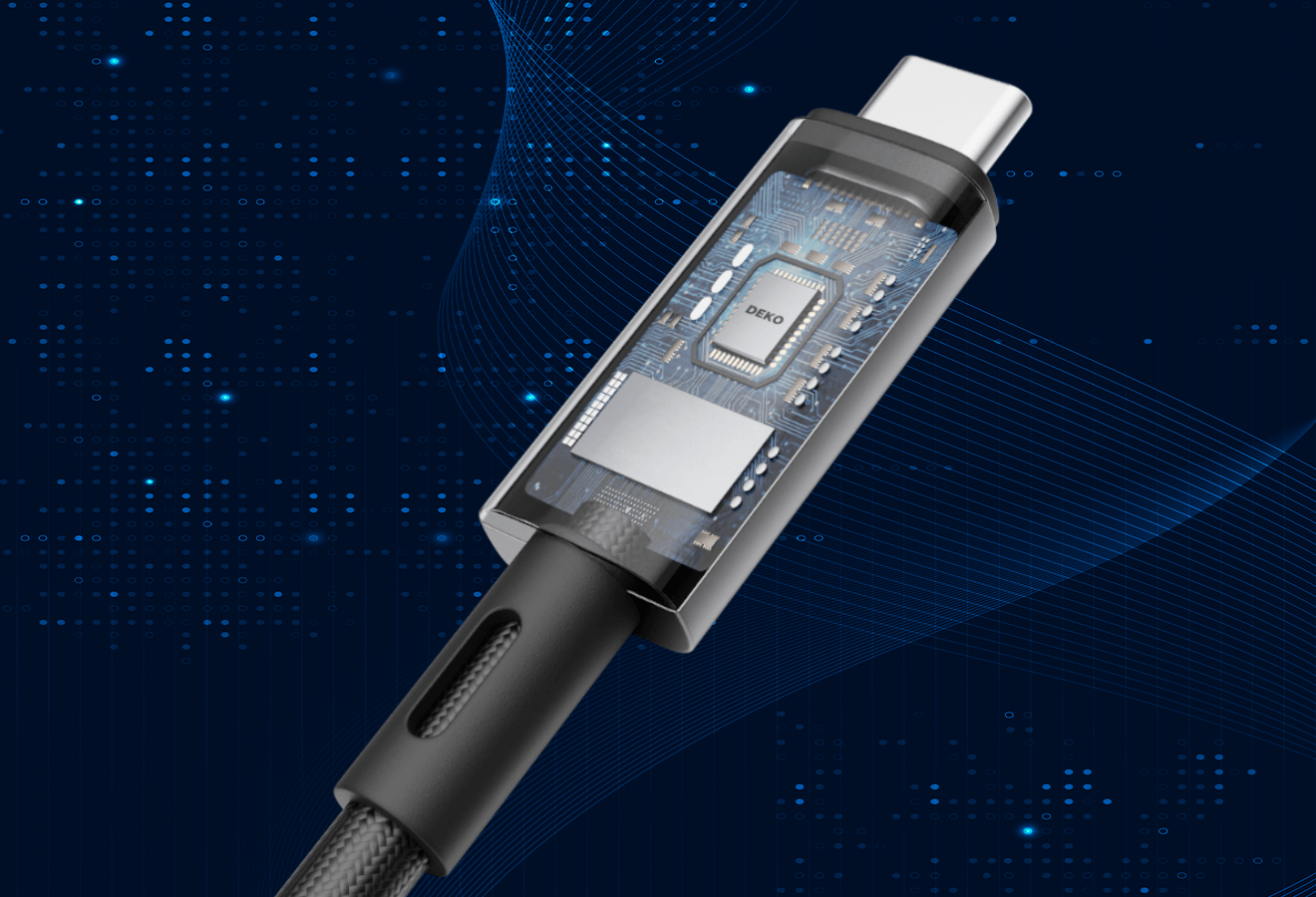 DEKO Kabel USB-C USB 4 (240W, 40 Gbps) - DEKO Kabel USB-C USB 4 (240W, 40 Gbps). Kompatybilny z MacBookami, urządzeniami Samsunga, dronami, tabletami i wieloma innymi.
