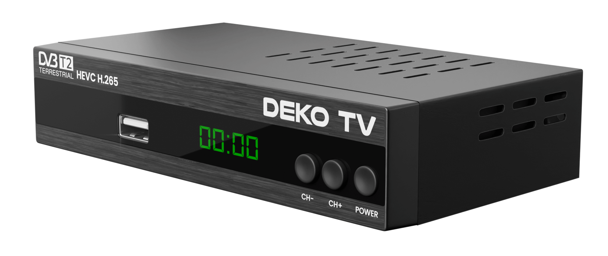 DEKO Dekoder DEKO TV PRO (Tuner DVB-T2) - Dekoder DEKO TV PRO. Odbierz wszystkie kanały DVB-T2 HEVC w FullHD. Uniwersalna kompatybilność i funkcje PVR. Idealny wybór dla każdego telewizora!