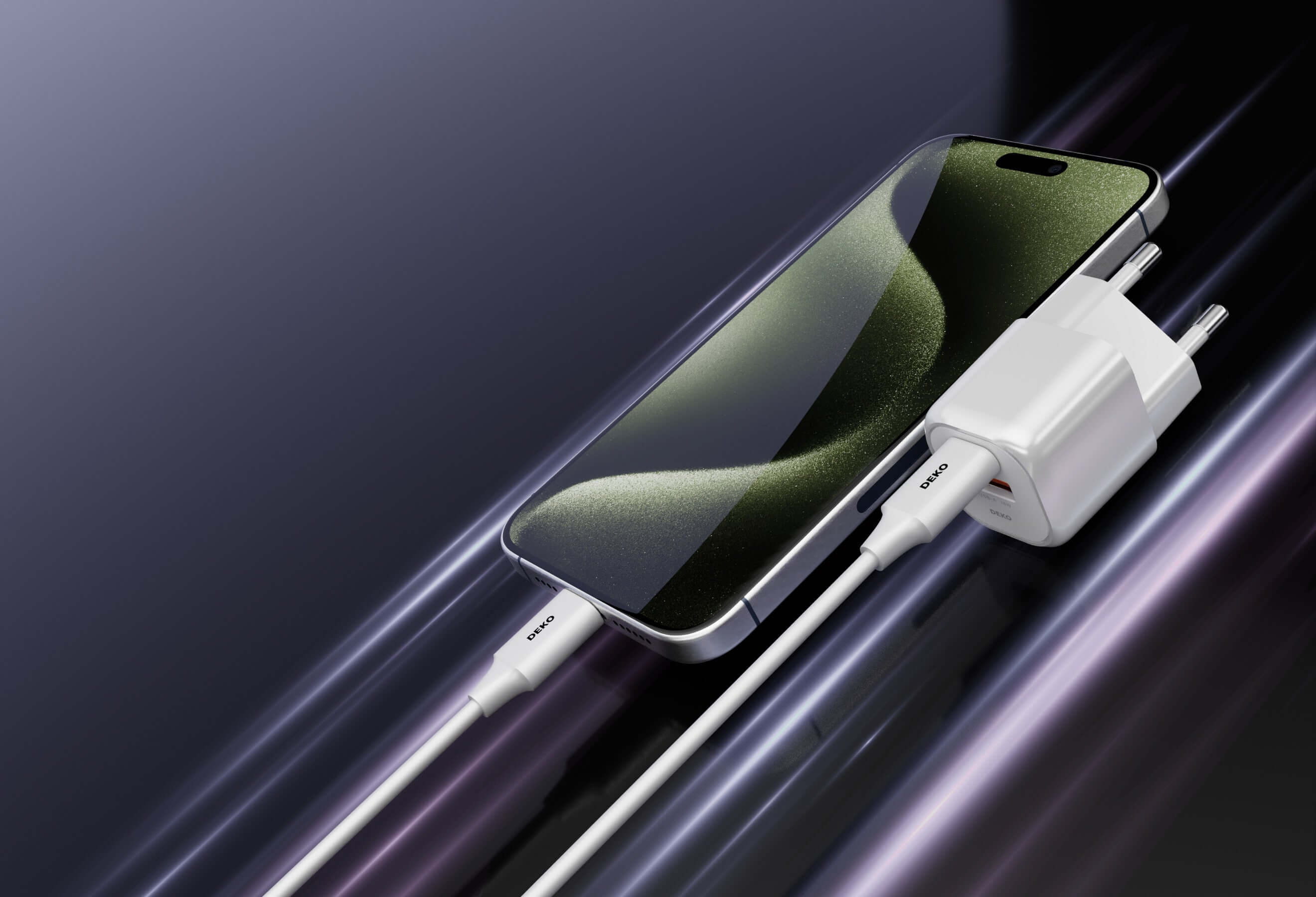 DEKO Ładowarka NANO 20W GaN Fast - 1x USB-C 1x USB-A Biała (DC202PCAWA) - Szybkie ładowanie 20W, porty USB-C i USB-A. Zabezpieczenie przed przegrzaniem. Idealna do iPhone i Samsung.