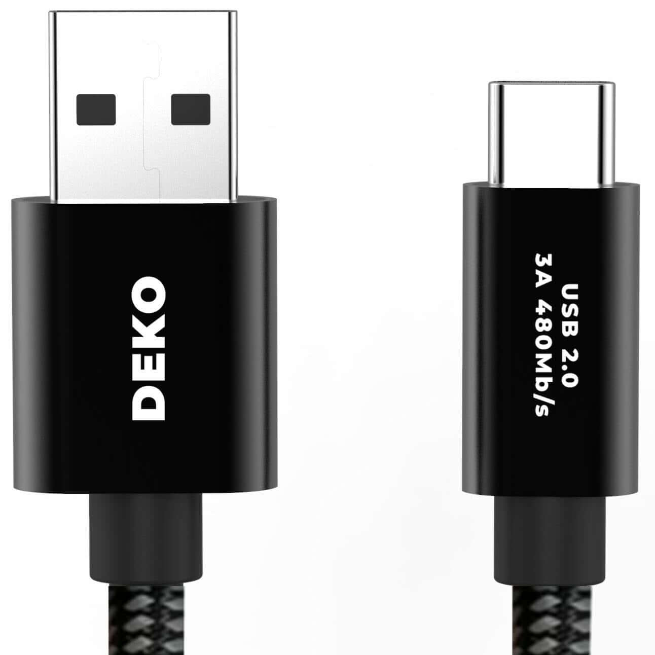 DEKO Kabel USB-C USB-A USB 2.0 (15W, 480 Mbps) - Kabel DEKO USB-C USB-A USB 2.0 to wielofunkcyjny produkt, który pozwala na szybkie ładowanie smartfonów, tabletów i innych urządzeń, a także na sprawne przesyłanie danych. Gwarantuje stabilne połączenie z A