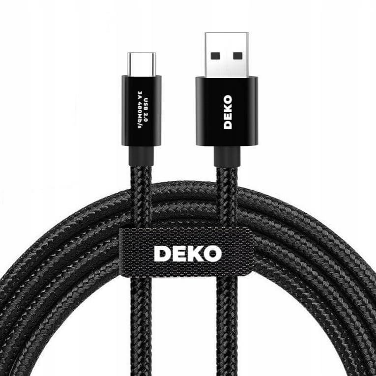 DEKO Kabel USB-C USB-A USB 2.0 (15W, 480 Mbps) - Kabel DEKO USB-C USB-A USB 2.0 to wielofunkcyjny produkt, który pozwala na szybkie ładowanie smartfonów, tabletów i innych urządzeń, a także na sprawne przesyłanie danych. Gwarantuje stabilne połączenie z A