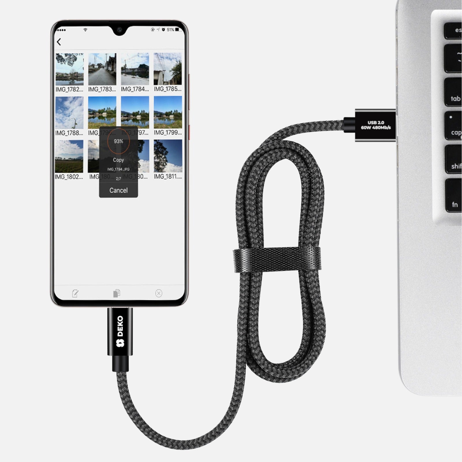 MOCNYPRZEWODUSBUSB-CSZYBKIELADOWANIE60WPDQCDOTELEFONUCZARNYDEKOTRANSFERDANYCH.jpg - DEKO ELECTRONICS