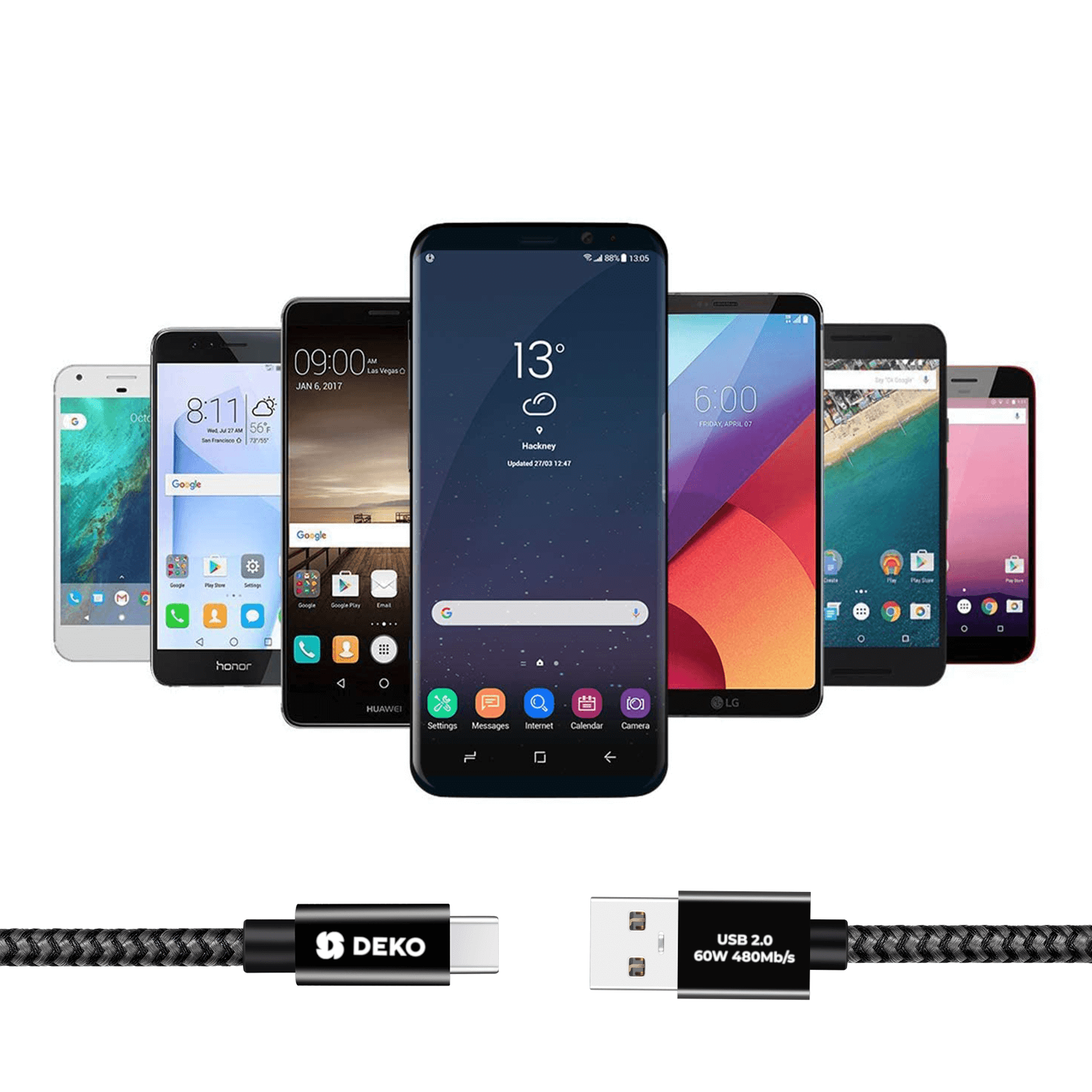 DEKO Kabel USB-C USB 2.0 (60W, 480Mb/s) - ✅ Szybkie i efektywne ładowanie – Dzięki mocy do 60W i obsłudze szybkiego ładowania, Twój sprzęt naładuje się w błyskawicznym tempie, oszczędzając Twój czas. ✅ Bezpieczeństwo na najwyższym poziomie – Wbudowany rez