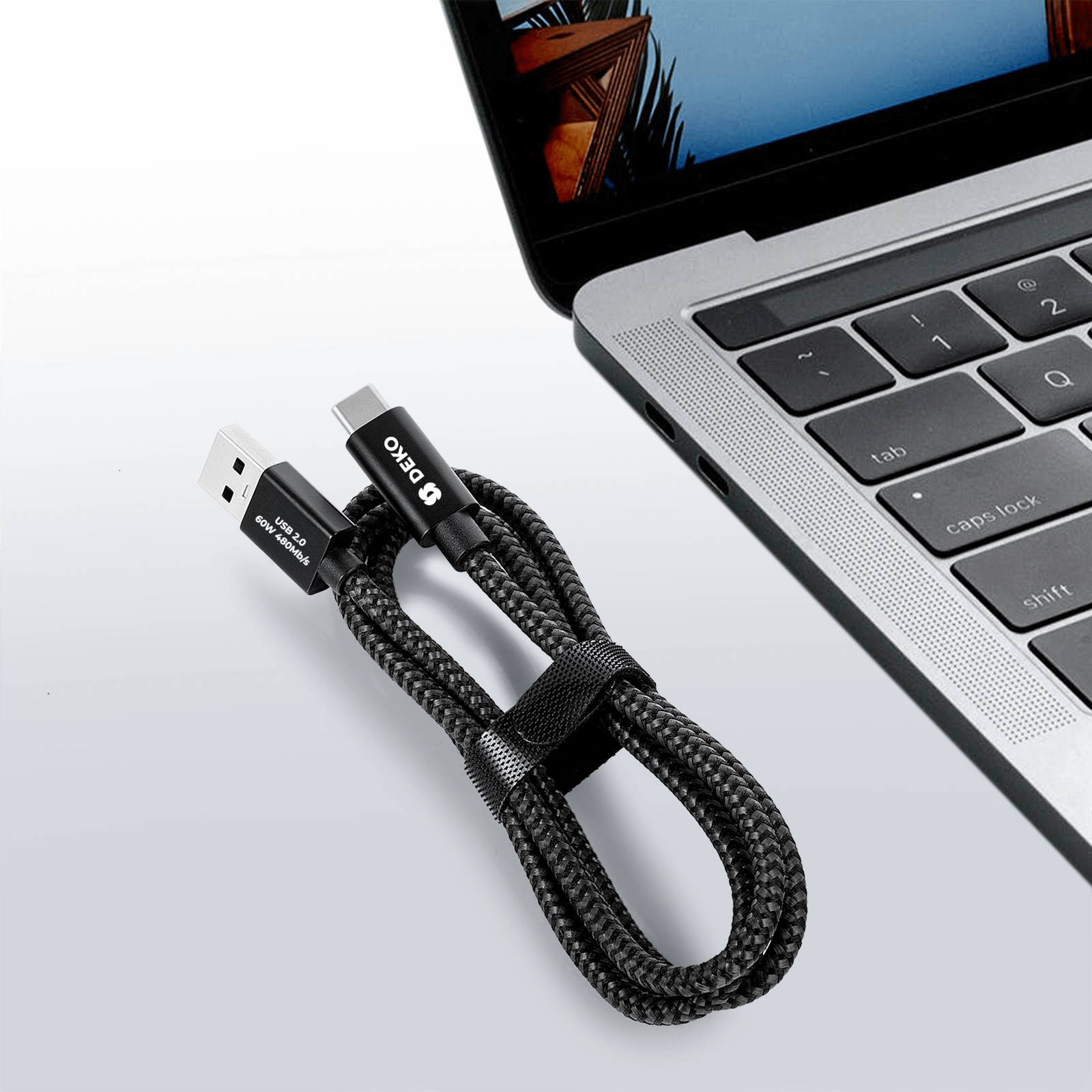 DEKO Kabel USB-C USB 2.0 (60W, 480Mb/s) - ✅ Szybkie i efektywne ładowanie – Dzięki mocy do 60W i obsłudze szybkiego ładowania, Twój sprzęt naładuje się w błyskawicznym tempie, oszczędzając Twój czas. ✅ Bezpieczeństwo na najwyższym poziomie – Wbudowany rez