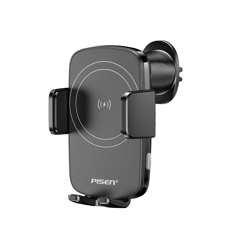 Pisen uchwyt samochodowy w kratkę z ładowarką indukcyjną 15W (TP-C69) - ✅ Uniwersalność – Pasuje do większości modeli telefonów, w tym iPhone, Samsung, Huawei i wiele innych, zapewniając pełną kompatybilność. ✅ Komfort bezprzewodowego ładowania – Naładuj