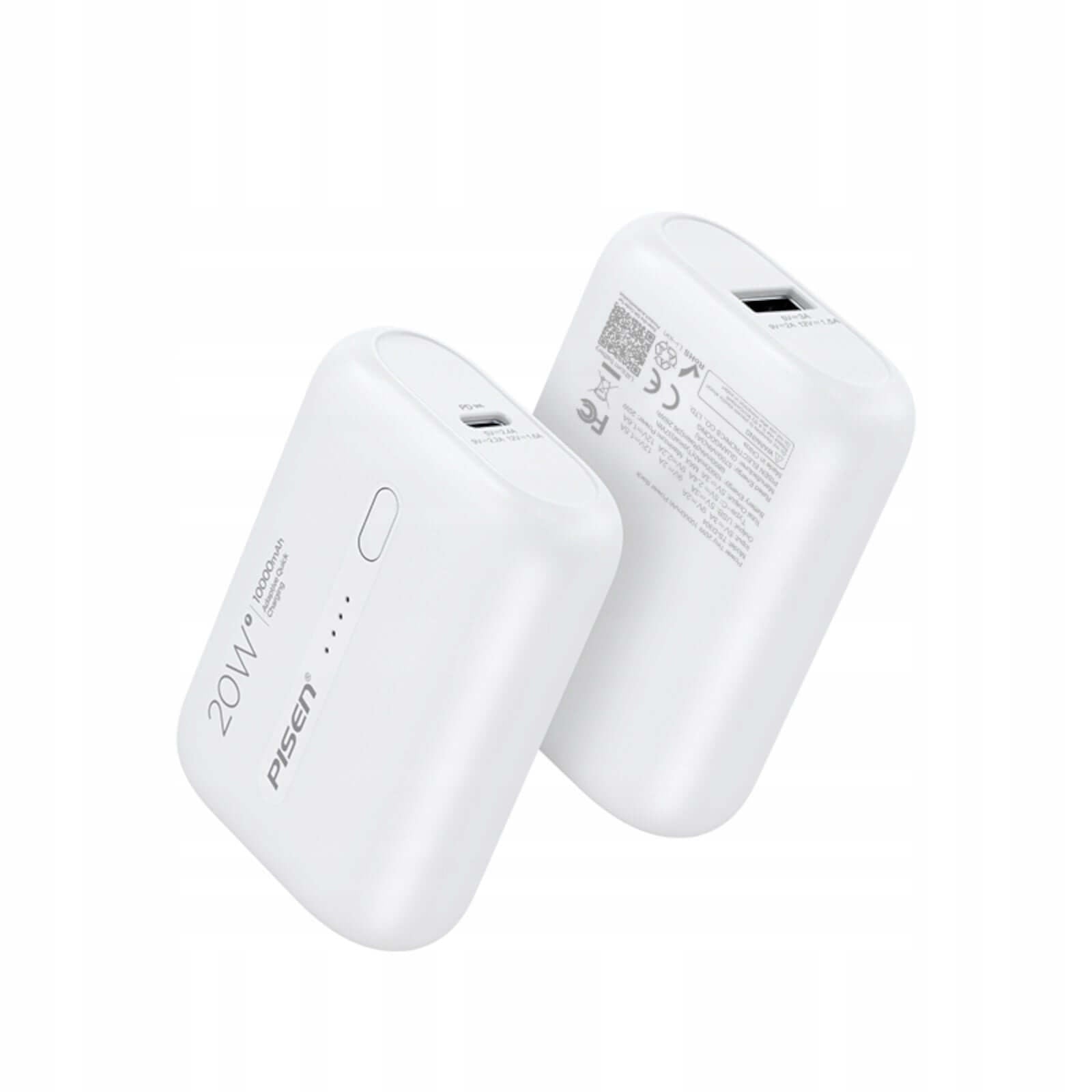 PISEN Powerbank Power Tenny 20W 10000mAh (TS-D304) - ✅Duża pojemność 10,000 mAh – zapewnia wielokrotne naładowanie smartfonów i tabletów, idealne na długie podróże i całodzienną aktywność. ✅Stylowy design – elegancki biały wygląd pasuje do każdej okazji,