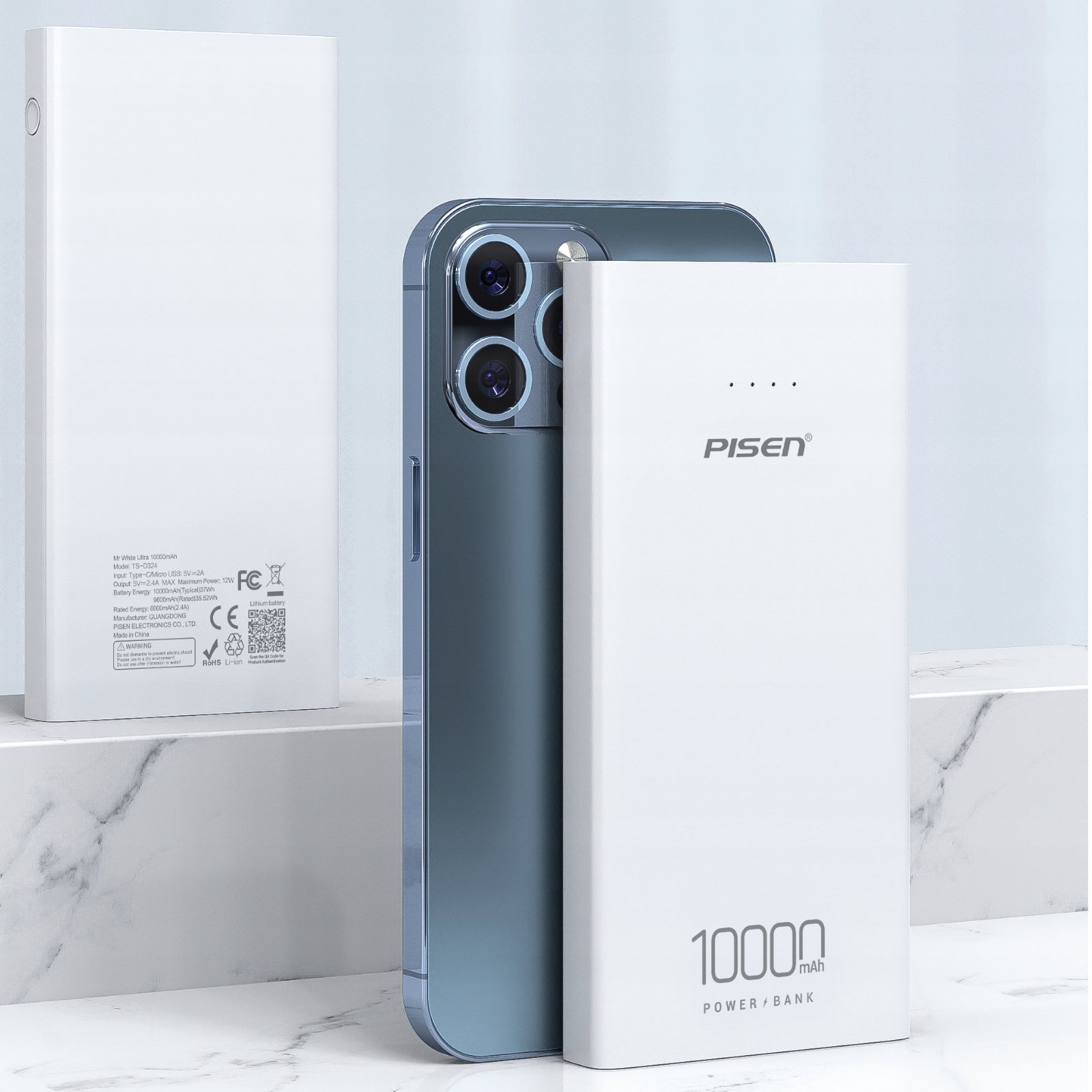 Powerbank-TS-D324-10000mAh-12W-PD-QC-USB-Micro-USB-C-Bialy-do-iPhone-APPLE-EAN-GTIN-6902957278430.jpg - DEKO ELECTRONICS