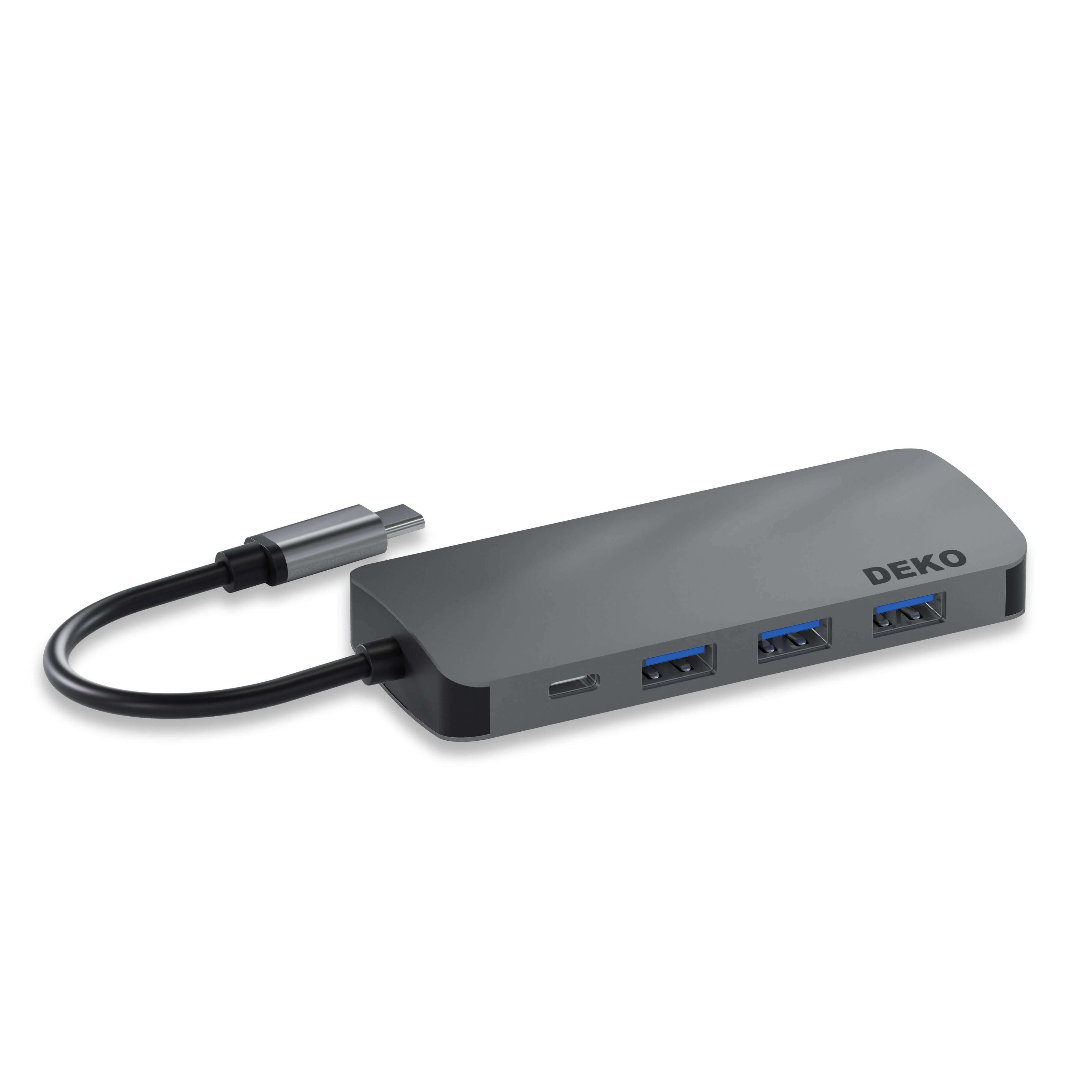 DEKO Hub LITE USB-C 5w1 (HC5XLA) - Odkryj DEKO Hub LITE USB-C 5w1 – zewnętrzną stację dokującą z 5 portami, w tym HDMI (4K@60Hz), USB-C Power Delivery (100W) i 3x USB-A 3.1 (5Gb/s). Idealne rozwiązanie dla osób szukających elegancji i funkcjonalności w je