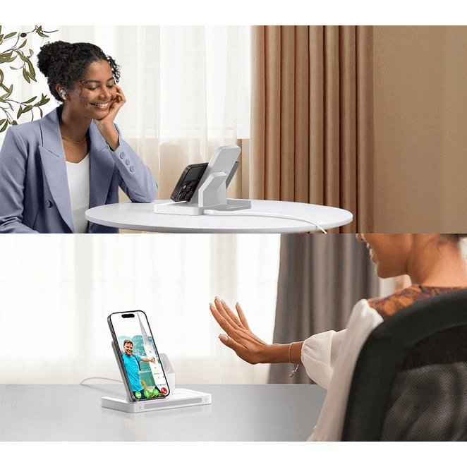 PISEN Ładowarka Magsafe Station - Bezprzewodowa stacja ładująca 3w1 Biała (XY-C56W) - Wireless Charger 3in1 Pisen to idealne rozwiązanie dla osób ceniących funkcjonalność i nowoczesny design. Posiada wbudowaną nocną lampkę z regulacją jasności oraz składa