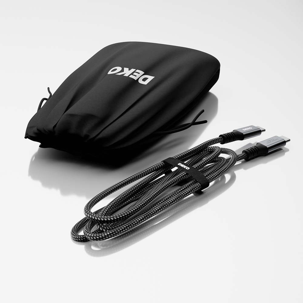 DEKO Kabel USB-C USB 3.2 (100W, 20 Gbps) - Kabel DEKO USB-C obsługuje szybkie ładowanie 100W dla urządzeń takich jak MacBook Pro/Air oraz Samsung Galaxy S24. Zapewnia prędkość transferu danych na poziomie 2500 MB/s (20 Gbps) oraz wyjście wideo 4K UHD przy