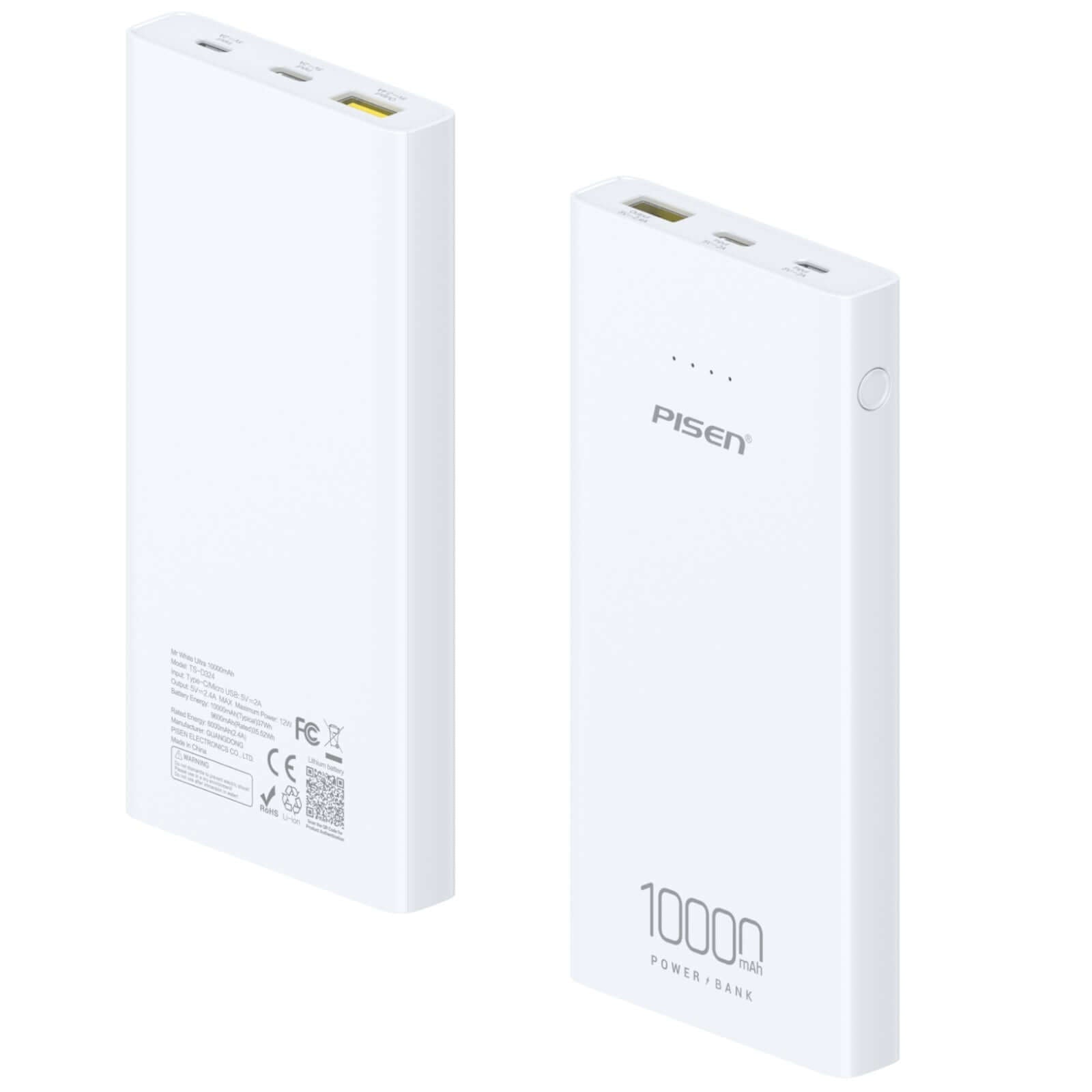 Powerbank-TS-D324-10000mAh-12W-PD-QC-USB-Micro-USB-C-Bialy-do-iPhone-APPLE-Pojemnosc-akumulatora-10000-mAh.jpg - DEKO ELECTRONICS