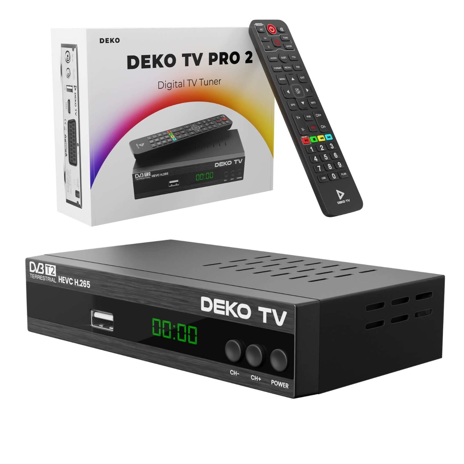 Deko TV PRO2 Digitale Terrestrische Decoder 2024 Met WiFi - DVB-T2 HEVC PVR