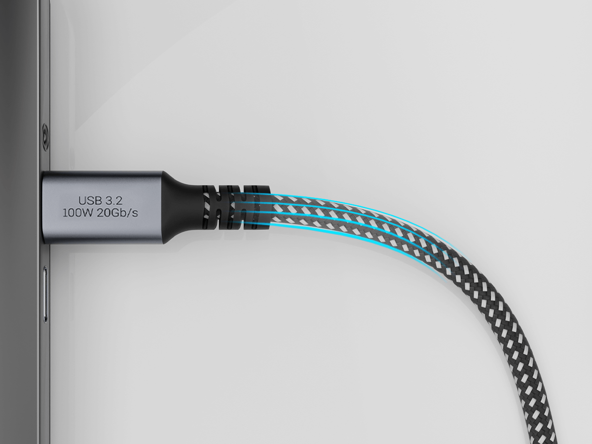 DEKO Kabel USB-C USB 3.2 (100W, 20 Gbps) - Kabel DEKO USB-C obsługuje szybkie ładowanie 100W dla urządzeń takich jak MacBook Pro/Air oraz Samsung Galaxy S24. Zapewnia prędkość transferu danych na poziomie 2500 MB/s (20 Gbps) oraz wyjście wideo 4K UHD przy
